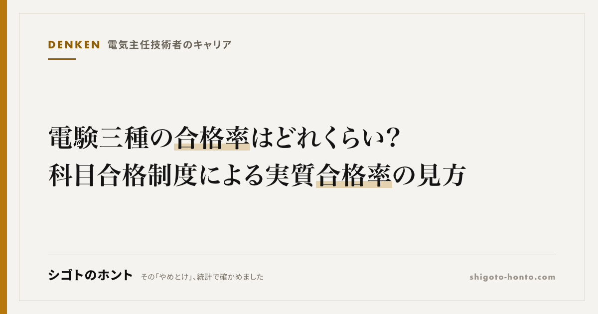 電験三種の合格率はどれくらい?科目合格制度による実質合格率の見方