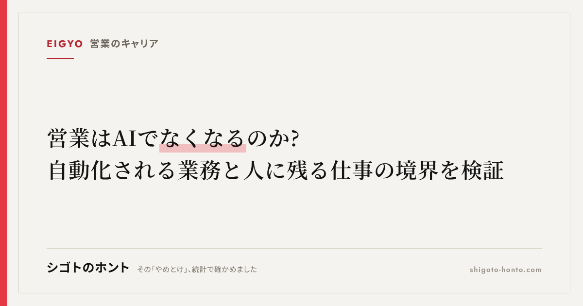 営業はAIでなくなるのか?自動化される業務と人に残る仕事の境界を検証