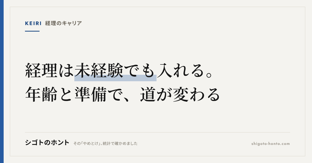未経験から経理に転職するには|簿記・年齢・求人の現実とロードマップ
